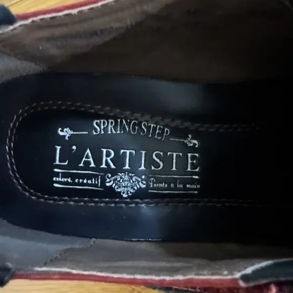 Spring Step Red And Black Bootie - Women's EU 36 US 5.5-6 - Leather Shoes - Picture 7 of 9